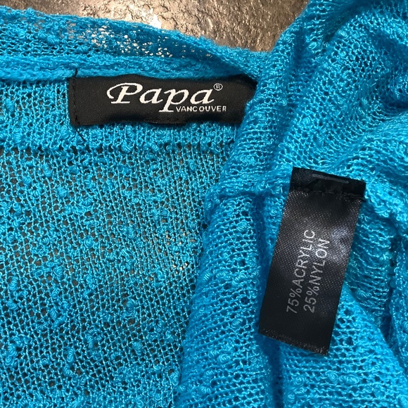 Papa Turquoise long cardigan S/M 34/35 bust Excellent condition - Picture 8 of 8